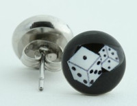 Dice black-white circular reference stud
