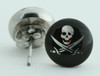 Skull sword black-silver circular reference stud