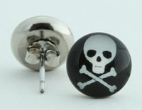 Skull bone lamp black-white circular reference stud