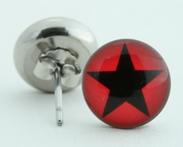 Star red-black circular reference stud