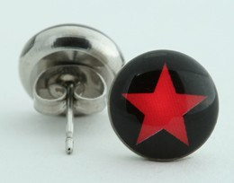 Star black-red circular reference stud