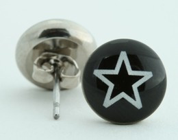 Star empty black-white circular reference stud