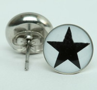 Star white-black circular reference stud