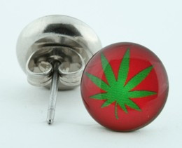 Marijuana red-green circular reference stud