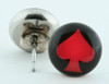 Ace of spades black-red circular reference stud