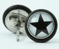 Star white-black circular reference stud