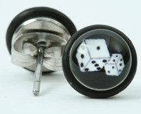 Dice black-white circular reference stud
