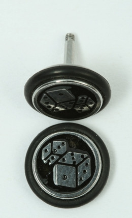 Dice black S&M fake piercing