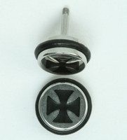 Herocross silver-black S&M fake piercing