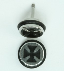 Herocross silver-black S&M fake piercing