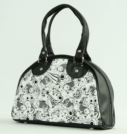 Carper black-white small bowling bag