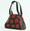 Red anarchy on black small bowling bag