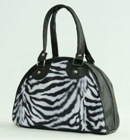 Zebra white small bowling bag