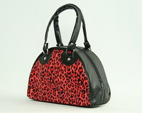 Leopard red small bowling bag