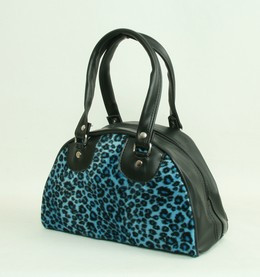Leopard blue small bowling bag
