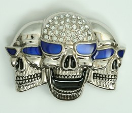 Skull blue eye extra big buckle