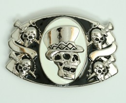 Skull Hhat black-white extra big buckle