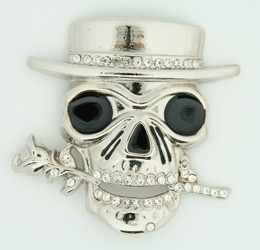 Skull flower diamond extra big buckle 