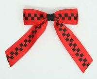Check Red / Black-Red Mix Hair Clips Piece