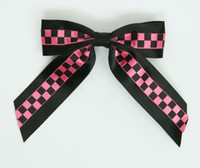 Check Black / Black-Pink Mix Hair Clips Piece