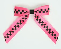 Check D Pink / Black-Pink Mix Hair Clips Piece