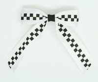 Check White / Black-White Mix Hair Clips Piece