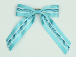 Stripe blue mix hair clips piece