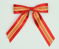 Stripe red mix hair clips piece