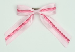Stripe L pink mix hair clips piece