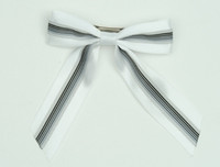 Stripe white mix hair clips piece