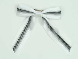 Stripe white mix hair clips piece