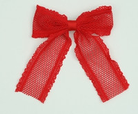 Lace red mix hair clips piece