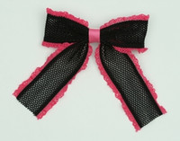 Lace black-D pink mix hair clips piece
