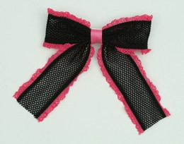 Lace black-D pink mix hair clips piece