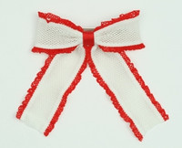 Lace white-red mix hair clips piece