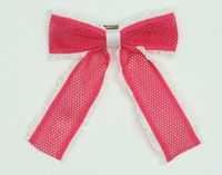 Lace D pink-white mix hair clips piece