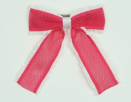 Lace D pink-white mix hair clips piece