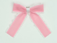 Lace L pink-white mix hair clips piece