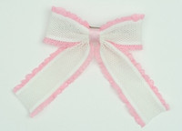 Lace white-L pink mix hair clips piece