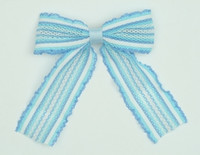 Lace stripe blue-white mix hair clips piece