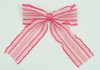 Lace stripe pink-white mix hair clips piece