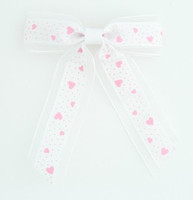 Heart transparent white mix hair clips piece