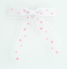 Heart transparent white mix hair clips piece