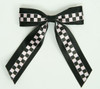 Check black / L pink-black mix hair clips piece