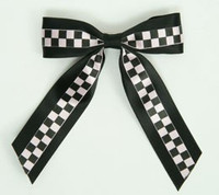 Check black / L pink-black mix hair clips piece