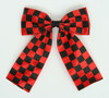 Check red wide hair clips piece