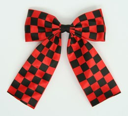 Check red wide hair clips piece