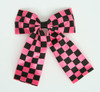 Check D pink Wide Hair clips piece