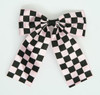 Check L pink wide hair clips piece