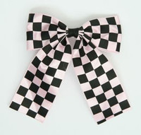Check L pink wide hair clips piece